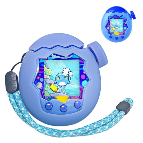 for Tamagotchi Paradise Case– Silicone Hard Shell Cover for Tamagotchi Paradise Electronic Pet,Waterproof Sweatproof Washable Shockproof Anti-Drop 360°Full Protection(Luminous Blue)