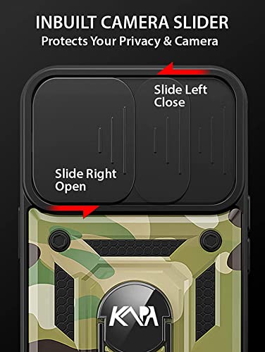 Image of Kapa Tank Back Cover for Redmi Note 10 Pro /Note 10 Pro Max, Inbuilt Ring + Slider [Military Grade Protection] Shockproof Lens Protection Case (Green)