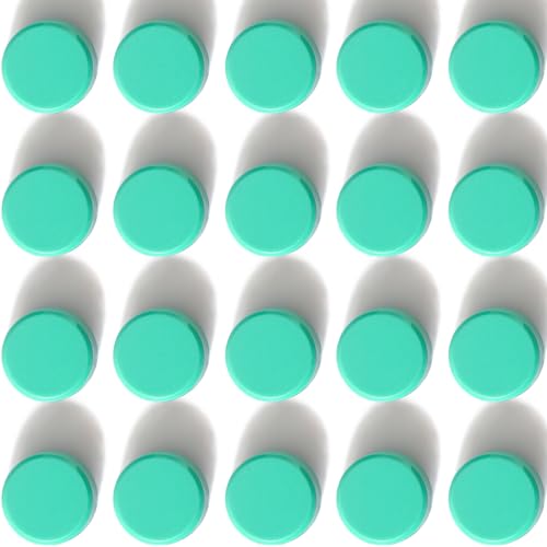 PYJLBX 20 Pack Strong Fridge Magnets, Green Round Mini Magnets, Heavy Duty Small Magnets for Whiteboard Crafts