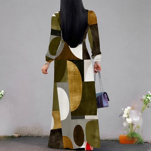 Image of Plus Size Maxi Dress for Women V Neck 3 /4 Sleeve Wrap Dress