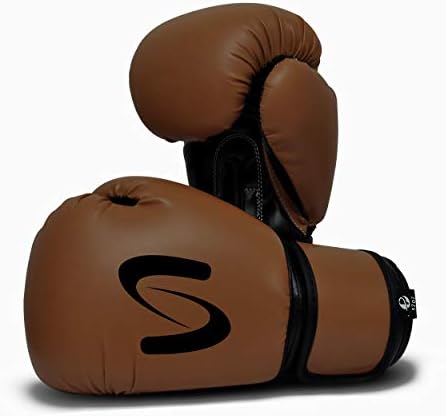 Adults Classic Boxing Gloves - Boxing MMA Muay Thai Training & Bag Work (Brown Black, 16 Oz)