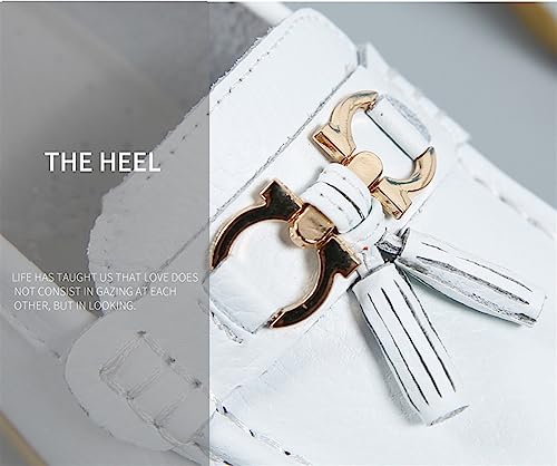 Classic Penny Loafers for Women Slip On Leather Lightweight Comfort Rubber Sole Flats Shoes Fashion Ladies Tassel Breathable Nurse Walking Shoes4