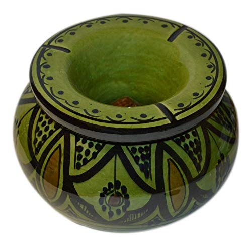 Treasures Of Morocco Moroccan Handmade Ceramic Ashtrays Smokeless Cigar Exquisite Design with Vivid Colors X-Large