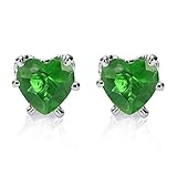 [Métal et pierres précieuses]: Laiton respectueux de l'environnement (SANS NICKEL) avec plaqué en or blanc de 18 carats. Emeraude verte simulée sont utilisés. La taille de la pierre précieuse est 4mmx4mmx1