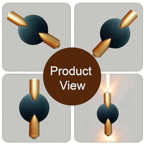 Image of GIGAWATTS 2W Wall Light BIS Approved 2 Way COB LED Exterior Indoor Mount Fixture Black Gold Up Down Sconce Lamp for Home Balcony Living Room Bedroom Decor (1Pc, Warm White)