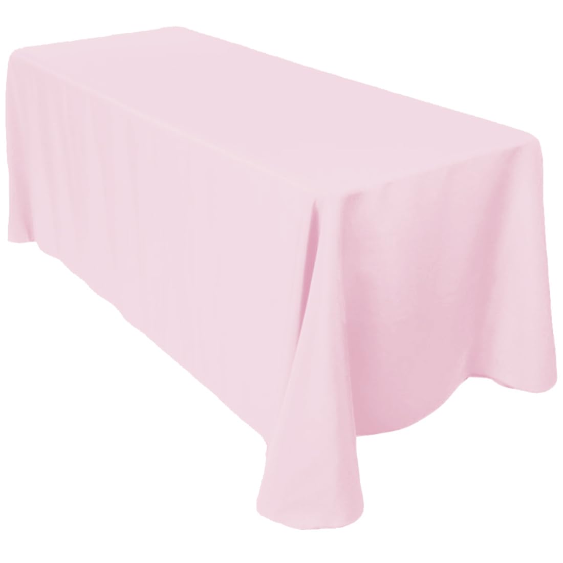 Nappe rose 228x396 cm en tissu élégant pour grande table rectangulaire