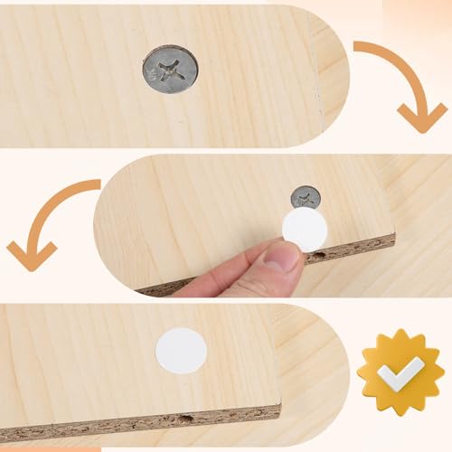 580 Stück Schraubenabdeckung Weiss Bohrloch Aufkleber Selbstklebend 12mm/15mm/21mm Schrauben Abklebepunkte Schraubenloch Aufkleber Pvc für Schreibtische Möbel Schrankloch Reparaturen