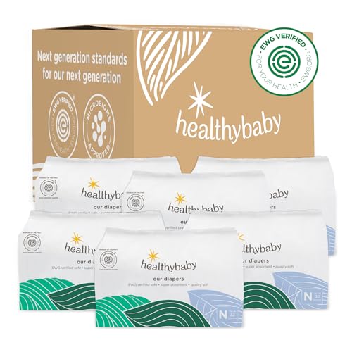 Our Diapers | The First EWG Verified & Microbiome-Friendly Diaper | 12-Hour Leak Protection | Made with Organic Cotton & Plant-Derived Materials | Totally Chlorine Free | Size NB (<10 lbs) 192 Count