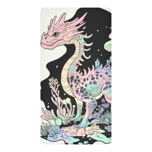 Drap imperméable lit bébé fille 132x71 cm Magic Dragon pastel