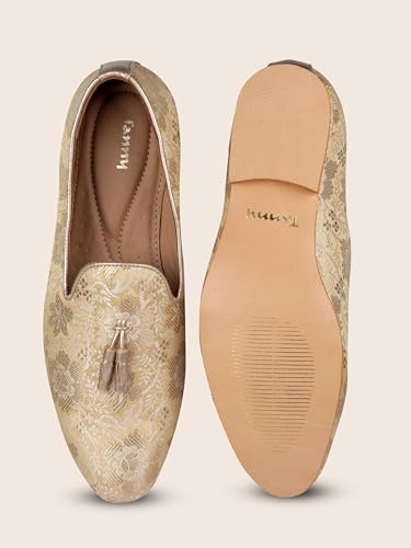 Image of Tanny Shoes Men's Beige Color Ethnic Shoe for for Wedding|Party|Occasions|Fashion|Outdoor|Indoor|Lightweight|Shoes with TPR Sole