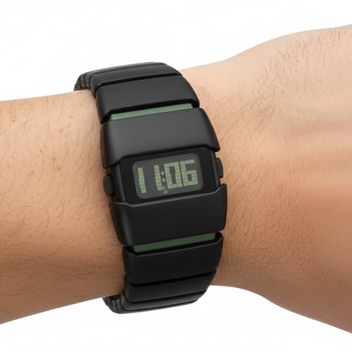 Image of ON TIME OCTUS Unisex Retro Digital Watch | Futuristic Link Strap | LED Display Wristwatch for Men, Women