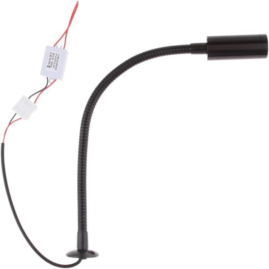 12V 2W Gooseneck Led Reading Lamp Chart/Map Light For Boat Marine Black | 1 Piece Boat Led Chart Light