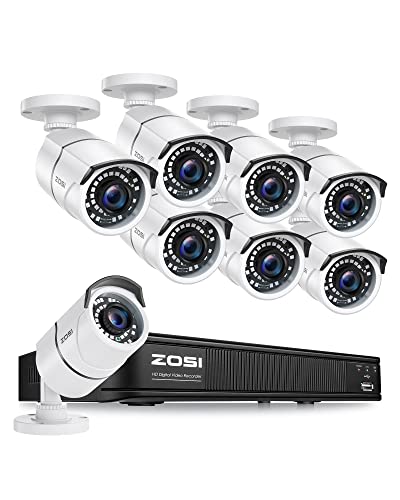 Image of ZOSI 3K Lite Wired Security Camera System, 8 X 2MP Bullet Cameras, NO HDD | AI Human /Vehicle Detection, 5MP Lite H.265+ 8 Channel Surveillance DVR, IP66 Weatherproof CCTV Camera, 80ft Night Vision