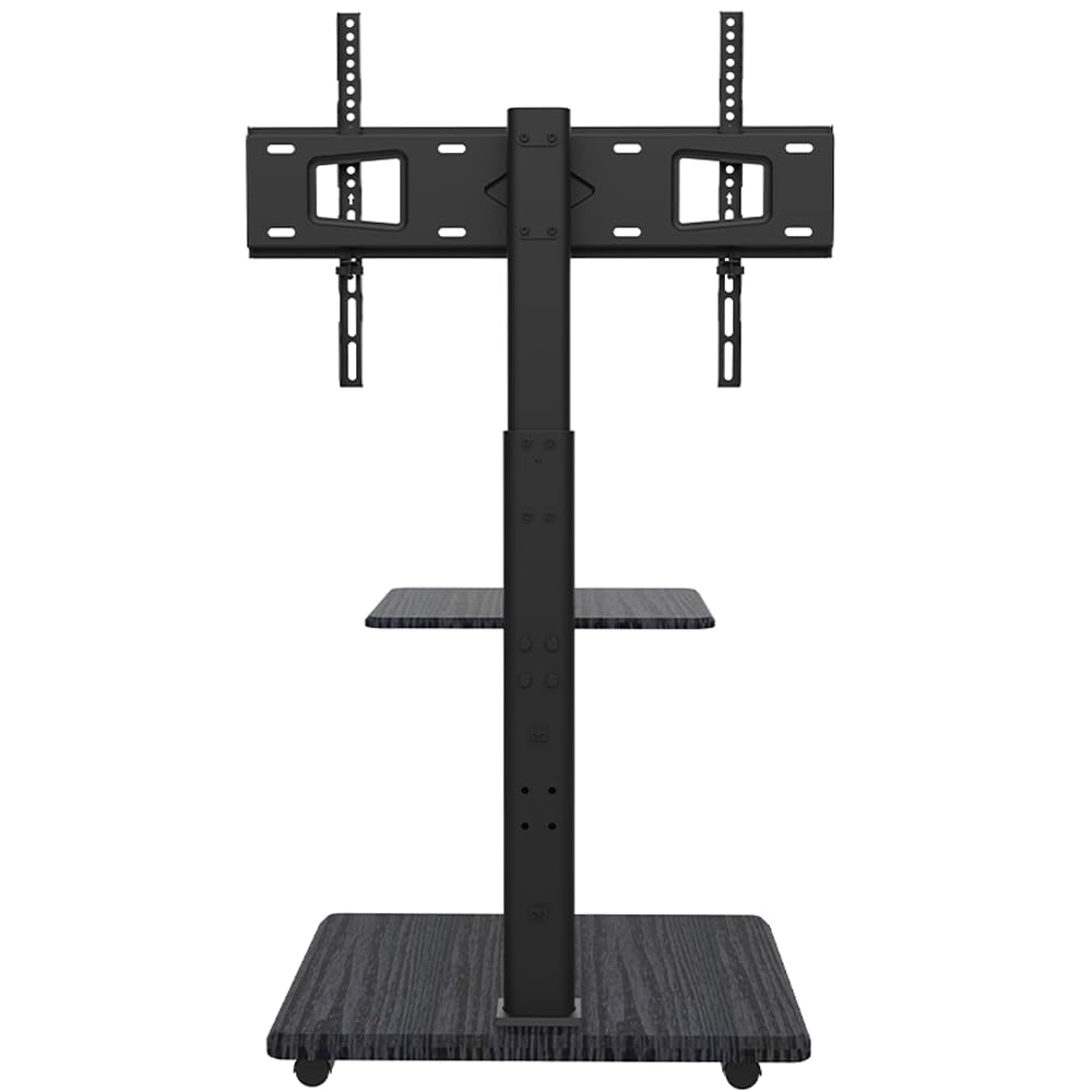 Delphos mobiler TV Ständer mit Ablage, TV ca. 32-70 Zoll / 45 kg, viele VESA-Größen, Höhe variabel montierbar bis ca. 130 cm, schwarz, TV-Standfuss, XTR-FS4010