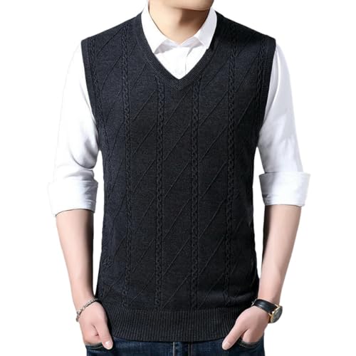 Gilet en tricot jacquard pour homme en cachemire mélangé chic d'hiver