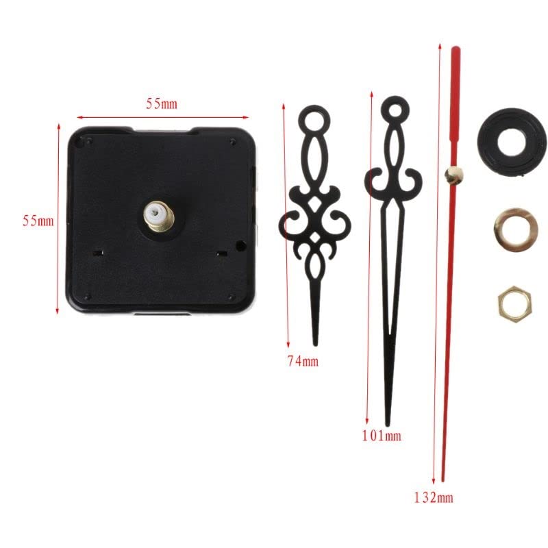 JFDBGU DIY Mécanisme de Mouvement d'horloge de Quartz Handles Outils de réparation de paroi pièces Set Kit Set 54-64