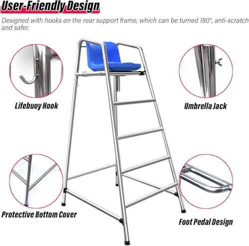 Silla de salvavidas para piscina de acero inoxidable 150 cm miniatura 7