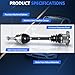 Maxfavor 4WD CV Axle fit for 1999 2000 2001 2002 2003 2004 Jeep Grand Cherokee, Laredo Limited Overland Sport 4.0L 4.7L L6 V8, CV Axle Shaft Assembly Front Left Right (Passenger Driver) Side