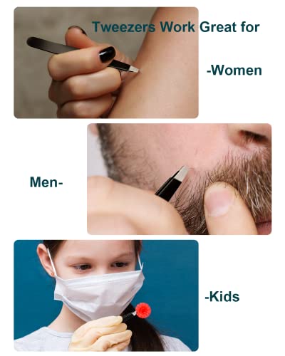 Omiro 25X Magnifying Mirror And Eyebrow Tweezers Kit, 3.5" Two Suction Cups Magnifier Travel Set #TOP3