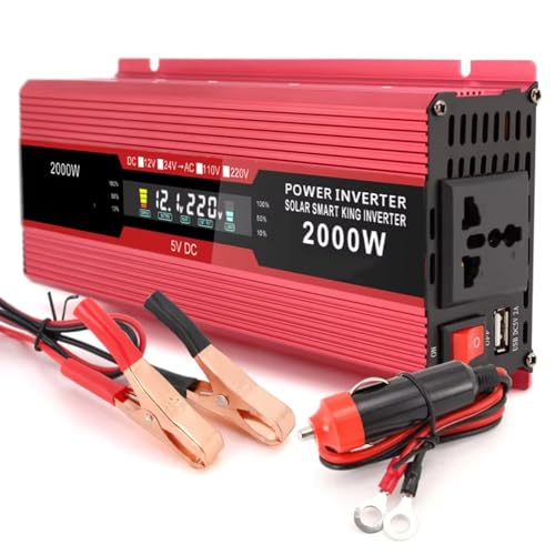 Convertidor CC a CA para coche de 12V 24V a 220V con adaptador portátil 2