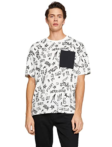 T-shirt homme ample blanc Koton coupe oversized pour un look streetwear
