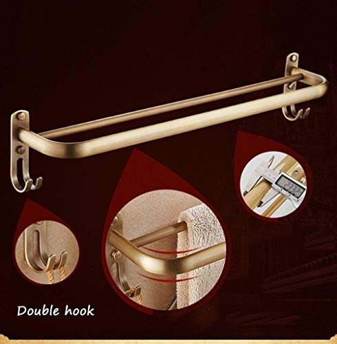 Porte-serviettes laiton mural double pour sécher efficacement le linge