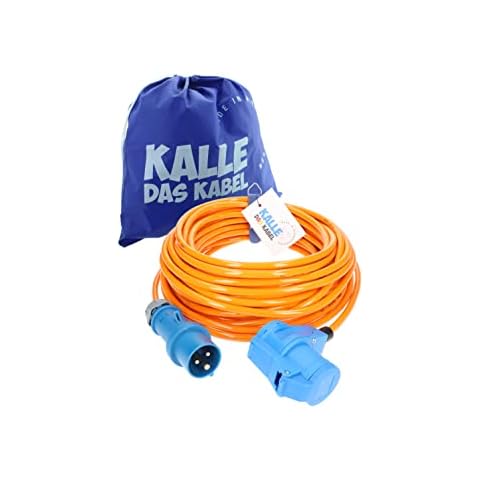 CEE Verlängerung KALLE Blue SIGNAL 2,5mm² Winkel Industrie Bau Boot Womo Camping Vollpur-Premium-Leitung mit 15 Jahren Garantie 25 Meter Cover