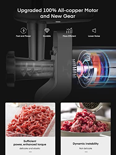 Meat Grinder Heavy Duty, 2500W Max Ultra Powerful, 5 In 1 Housnat Multifunction Electric Meat Grinder, Sausage Stuffer, Slicer/Shredder/Grater, Kubbe & Tomato Juicing Kits, Home Kitchen Use #TOP1