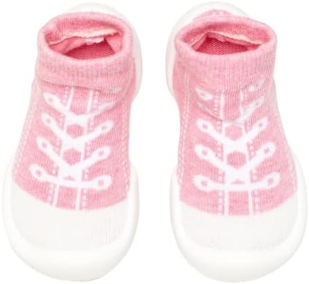 Komuello Baby & Toddler Sock Shoe, Pull Up, First Walker, Flat, Non Slip, Soft Cotton, Premium Sock Shoes