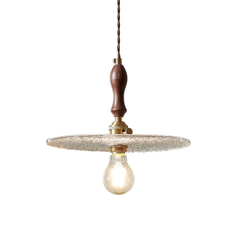 Suspension réglable en bois de noix pour illuminer chaleureusement votre table de salle à manger