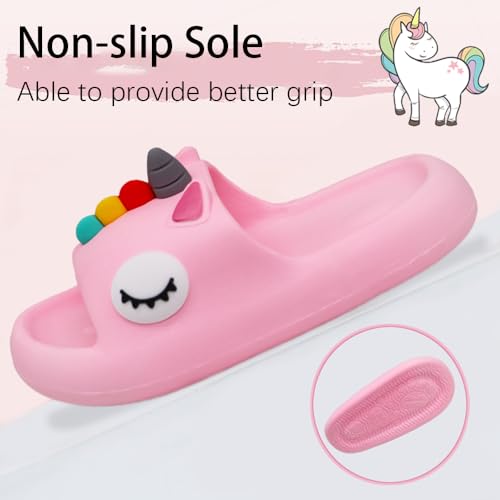 Image of Toddler Little Kids Slides Sandals Unicorn Dinosaur Bunny Beach Pool Shower Slides Anti-Skid Home Bath Slippers Cute Summer Outdoor Shoes for Girls and Boys