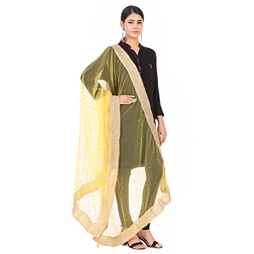 Image of Traditions Bazaar Women's Net Zari Border Dupatta
