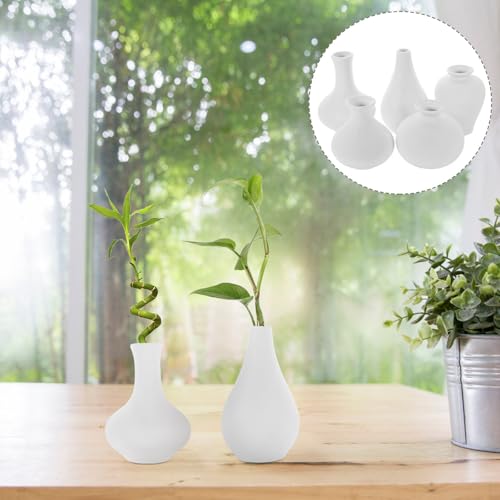 Vases décoratifs en céramique blanche style zen ensemble de 5 pièces - 8