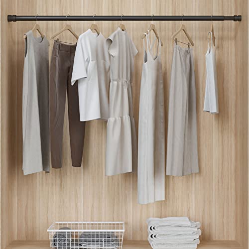 Briofox Simple Shower Curtain Rod - Modern Shower Rod Tension - Rust Proof Non-Slip 27-42 Inches Stainless Steel, Matte Black #TOP6