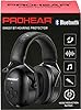 PROHEAR 037 Wireless Bluetooth Ear Defenders, Rechargeable Hands-Free Calling Headset, Safety Earmuffs for Lawn Mowing, Hearing Protector for Woodworking, Carpenter, Gardener(Black)
