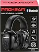 PROHEAR 037 Wireless Bluetooth Ear Defenders, Rechargeable Hands-Free Calling Headset, Safety Earmuffs for Lawn Mowing, Hearing Protector for Woodworking, Carpenter, Gardener(Black)