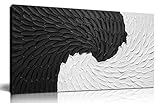 WVMAPTA Abstract Painting Wall Art for Living Room Black and White Wall Decor for Office Hand Painted Wall Art for Bedroom 20 x 40 Inch