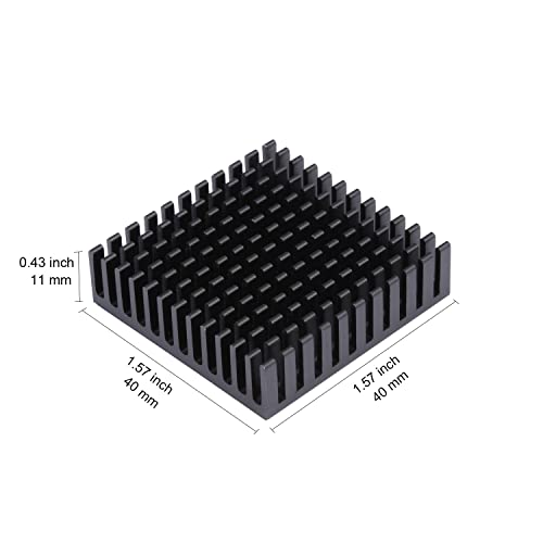 4Pcs 40Mm Heatsink Kit 40X40X11Mm + Thermal Conductive Adhesive Tape, Black Aluminum Heat Sink Radiator Cooler For Cooling 3D Printer, Tec1-12706 Thermoelectric Peltier, Electronics Cpu Led #TOP1