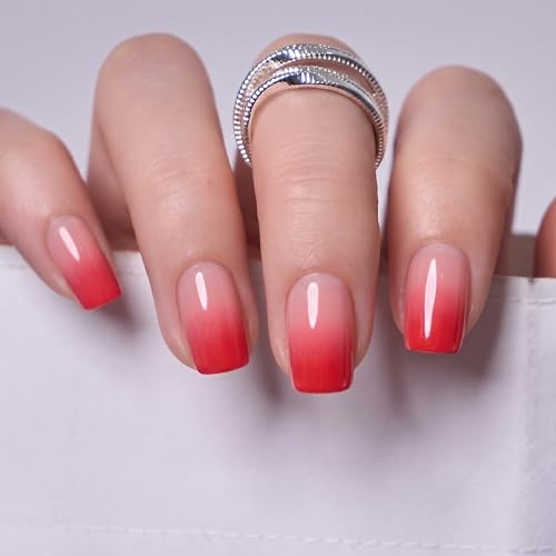 Image of CurvLife Soft Gel Square Press-On Nails Short, Reusable Fake Nails with Glue & Adhesive Tabs, 30PCS Salon-Quality Stick-On Nails for At-Home Manicure (Velvet Fade)