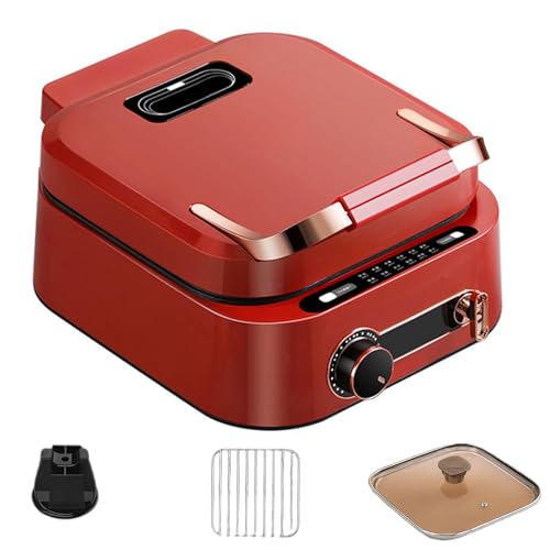 Olla eléctrica multifunción de 1800 W con capacidad de 2,5 L, 3 modos de cocción para freír, hervir y cocinar al vapor, control de temperatura de doble zona red