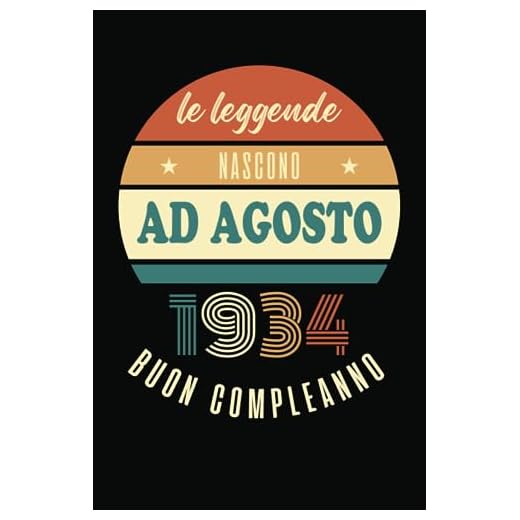 Le Leggende Nascono Ad Agosto 1934: Idea regalo originale e divertente di 89 anni per donne e uomini. Taccuino a righe