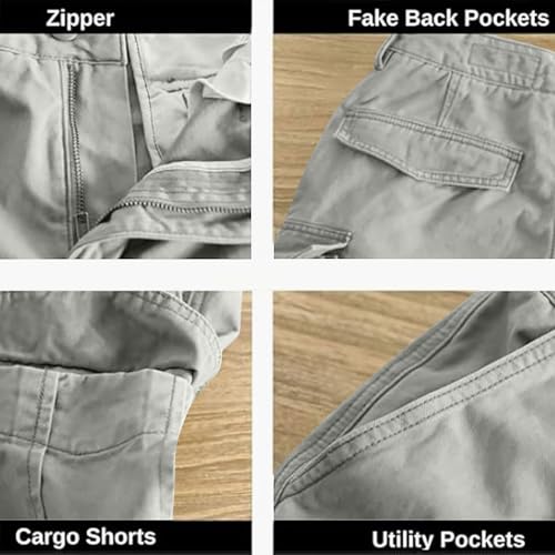 Image of Men's Cotton Twill Hiking Tactical Cargo Shorts Outdoor Lightweight Breathable Multi Pockets Casual Golf Work Shorts