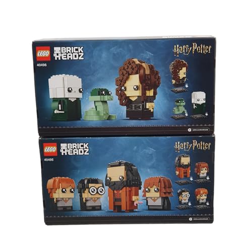 Lego Brickheadz Harry Potter, Hermione, Ron Weasley, Hagrid 4095 + Lord Voldemort, Nagini, Bellatrix Lestrange 40496 Set - Lego - Immagine 3