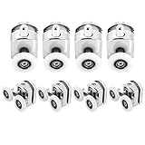 STARVAST Lot de 8 Roulettes pour Porte de Douche - Roulettes Cabine de Douche en Alliage de Zinc - Roulette Porte Coulissante Douche pour Salle de Bain 25mm (4 Supérieures et 4 Inférieures)