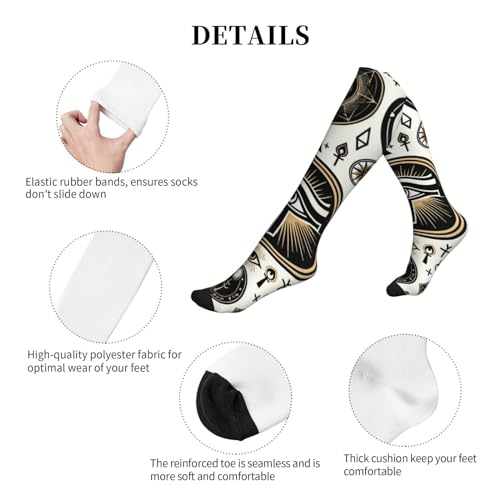 Augenstern Unisex Calf Compression Socks Horus-Eye-Ankh-Pyramid Outdoor Recreation Socks Mid-Calf Socks3
