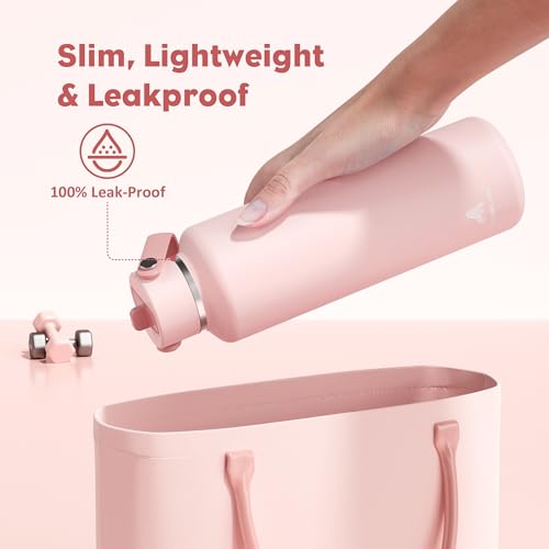 POWCAN 24 oz Insulated Water Bottle - Leakproof, Keep Cold 24H