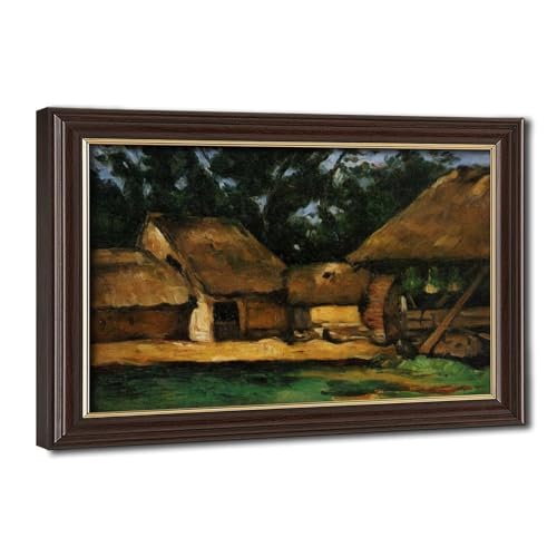 Impression sur toile The Oilmill de Cezanne déco bureau cadre suspendu 20x30 cm