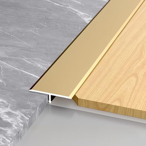 Raouoae Profilo Di Transizione A T Per Pavimenti In Parquet, Laminato E Vinile - Strisce Metalliche 3x100cm, Regolazione Altezza E Finitura Senza Soluzione Di Continuità Per Bordi Lisci(Bronze,Breite: