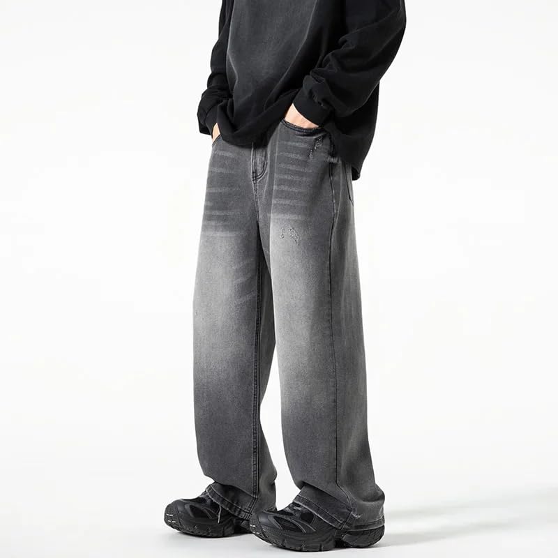 Washed Jeans Trousers Denim Pants Wide Leg Casual Hip Hop Style3