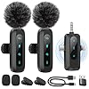 WARM BOX Microphone de Lavalier sans Fil pour iPhone,iPad,téléphone Android,2-Pack Mini Microphone avec réduction du Bruit, appairage Automatique,sourdine et réverbération pour (MIC-3)